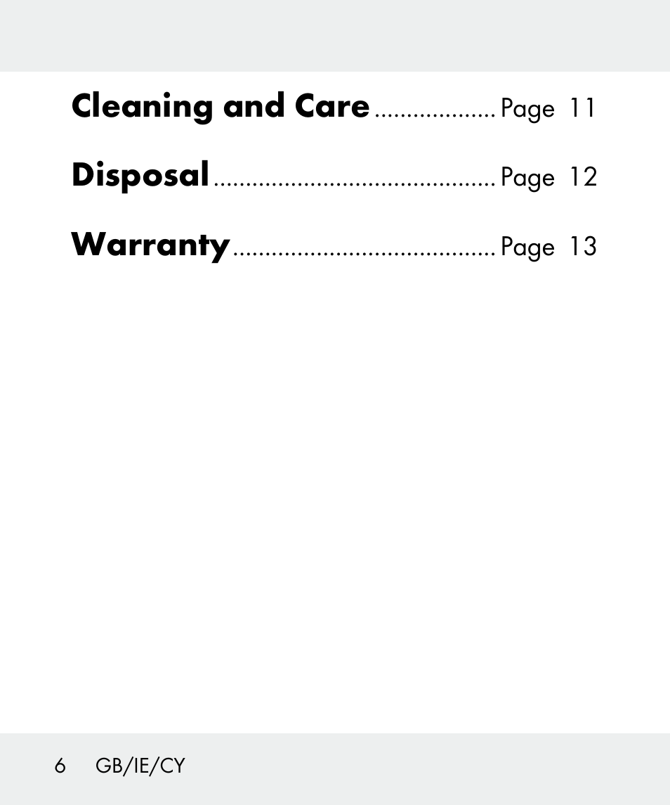 Cleaning and care, Disposal, Warranty | Livarno 100933-14-04-BS User Manual | Page 6 / 27