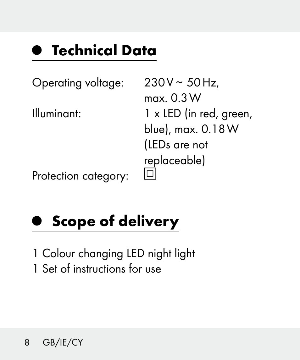 Technical data, Scope of delivery | Livarno 100933-14-04-BS User Manual | Page 8 / 27