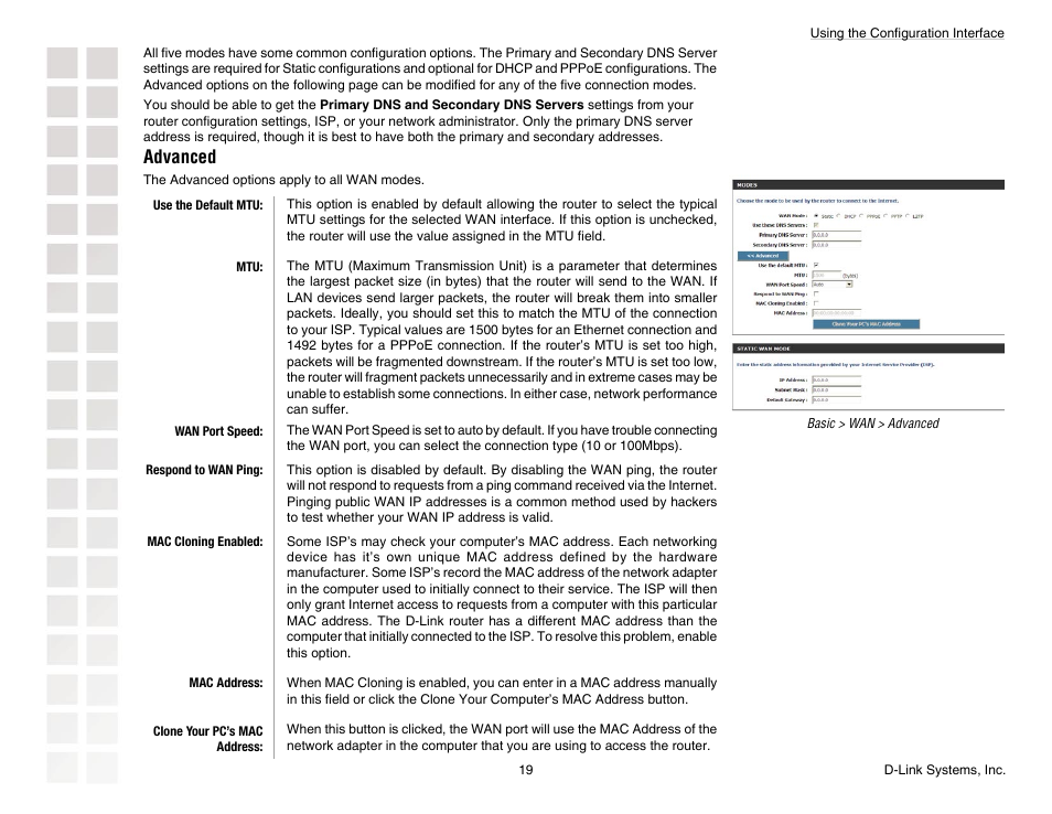 Advanced | D-Link DGL-4300 User Manual | Page 19 / 74