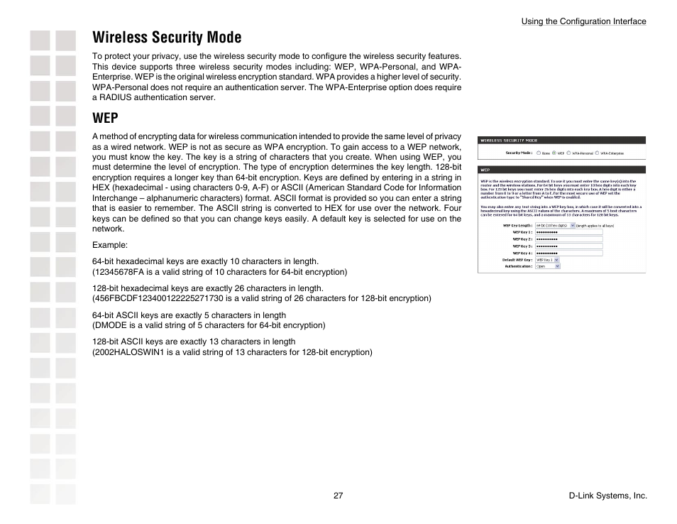 Wireless security mode | D-Link DGL-4300 User Manual | Page 27 / 74