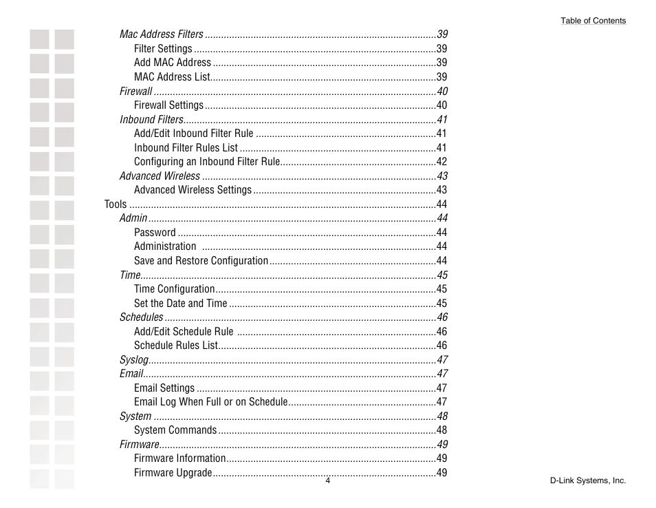 D-Link DGL-4300 User Manual | Page 4 / 74