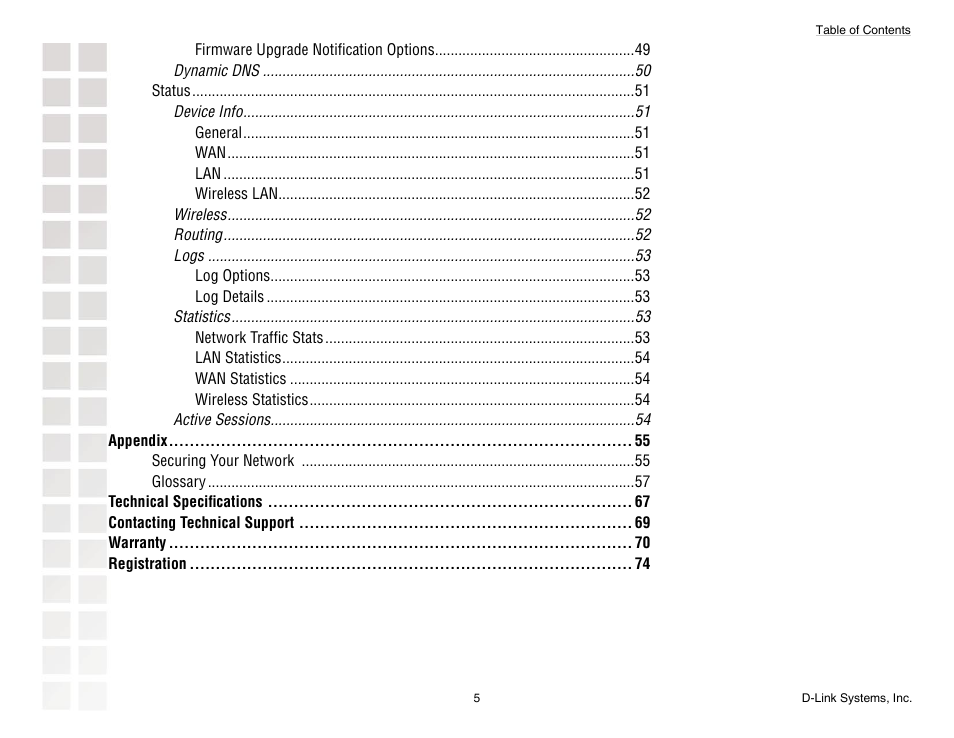 D-Link DGL-4300 User Manual | Page 5 / 74