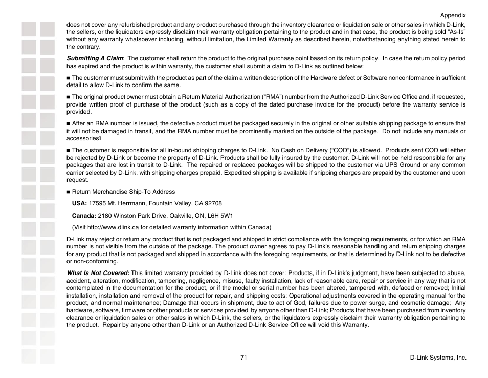 D-Link DGL-4300 User Manual | Page 71 / 74