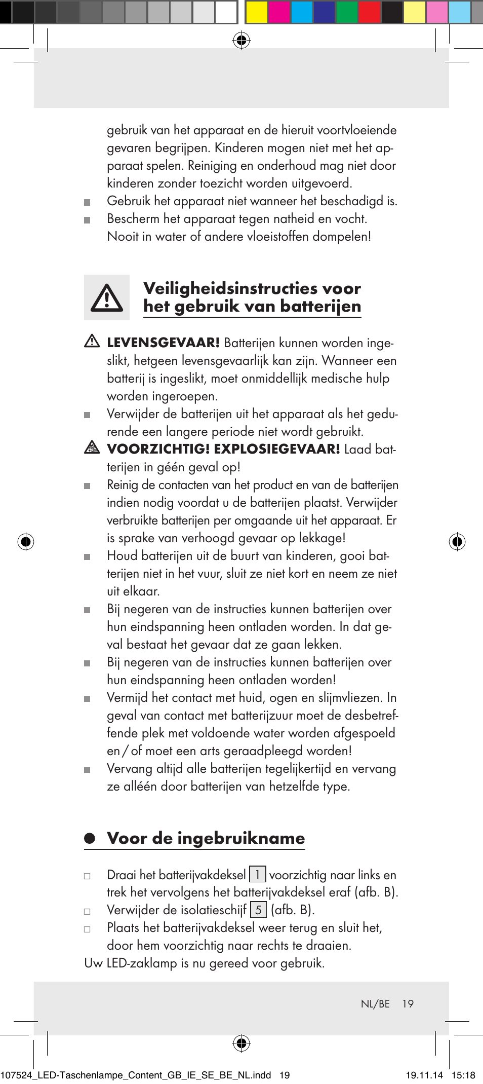 Voor de ingebruikname | Livarno 107524-14-01/107524-14-02/ 107524-14-03 User Manual | Page 19 / 28