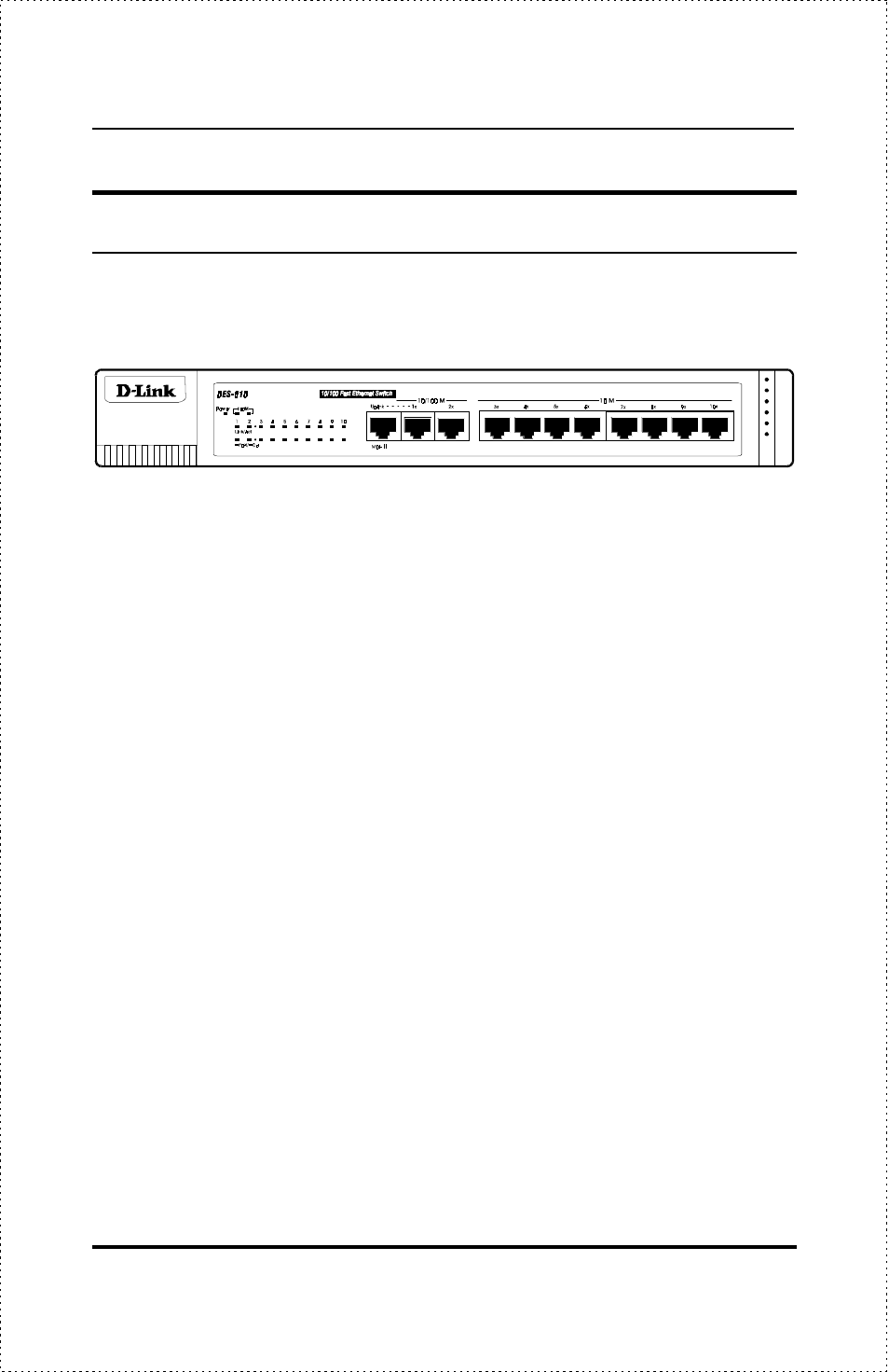 Front panel, Ports | D-Link DES-818 User Manual | Page 18 / 38