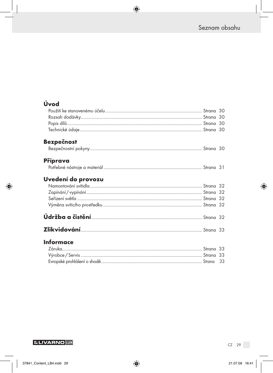 Livarno 2592 User Manual | Page 30 / 53