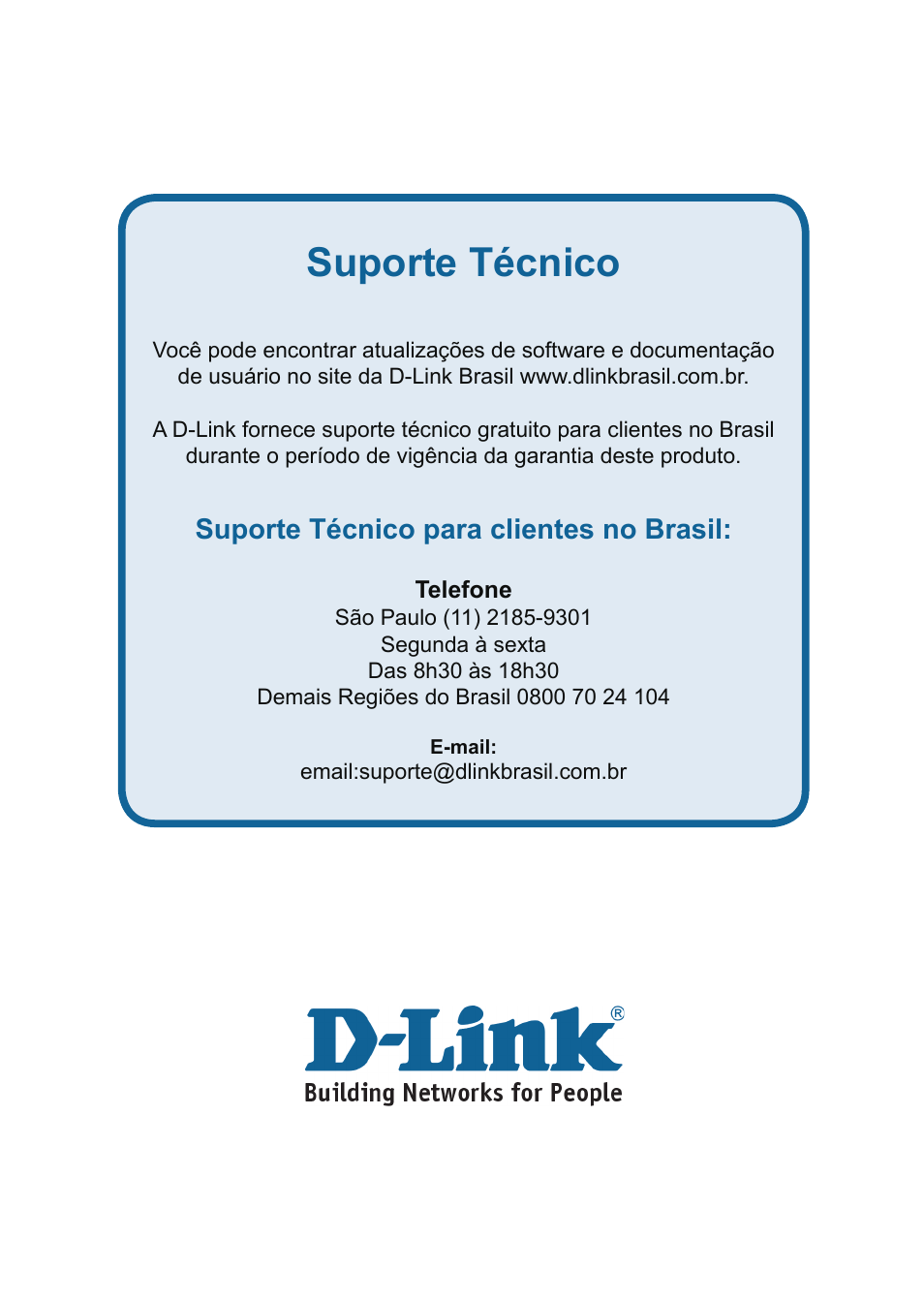 Suporte técnico, Suporte técnico para clientes no brasil | D-Link DAP-3220 User Manual | Page 48 / 76