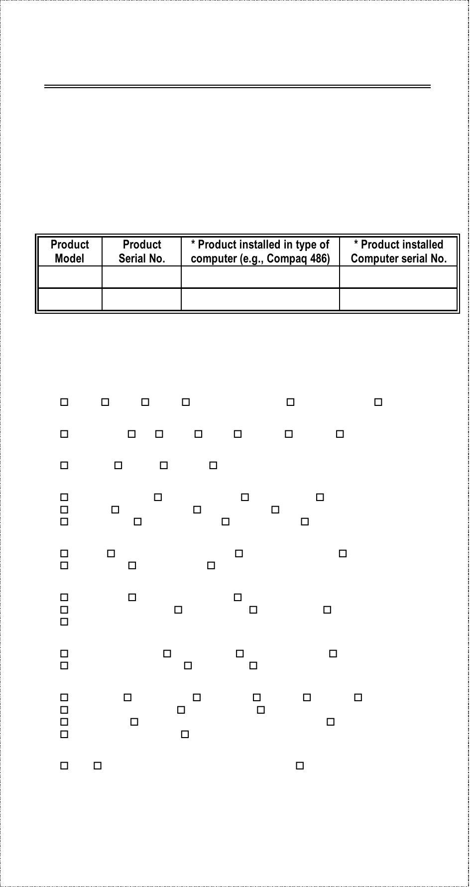 Registration card | D-Link DE-805TP User Manual | Page 16 / 19
