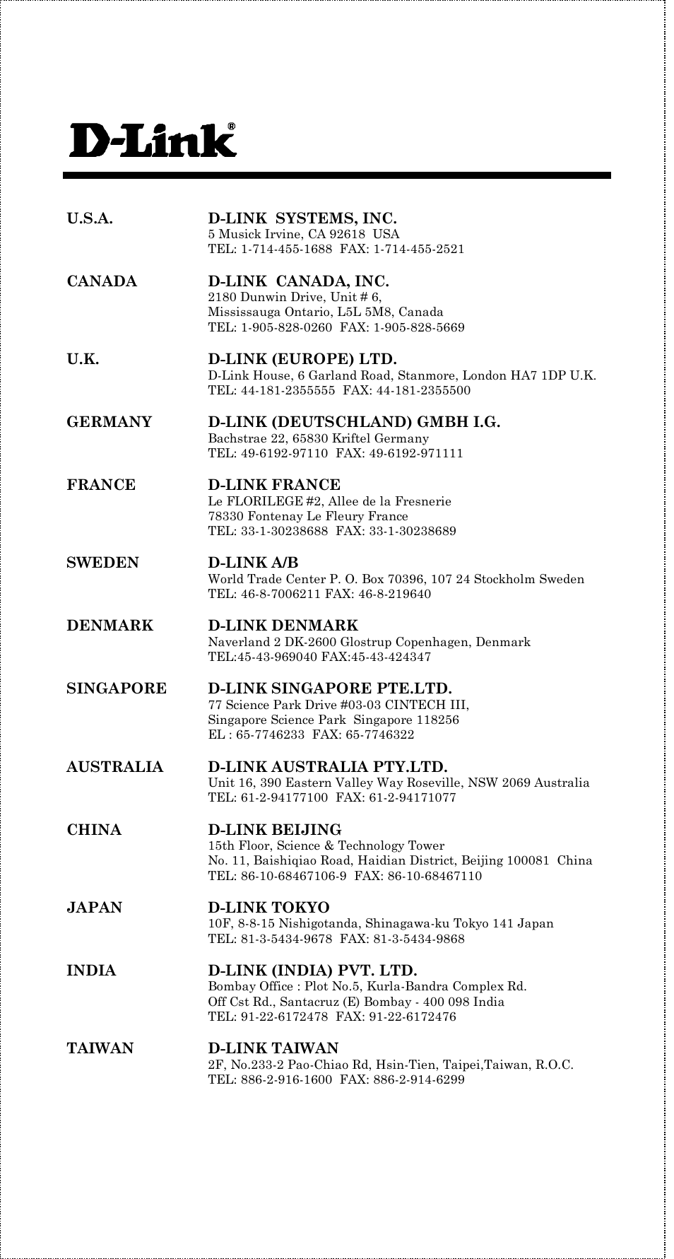 Offices | D-Link DE-805TP User Manual | Page 4 / 19