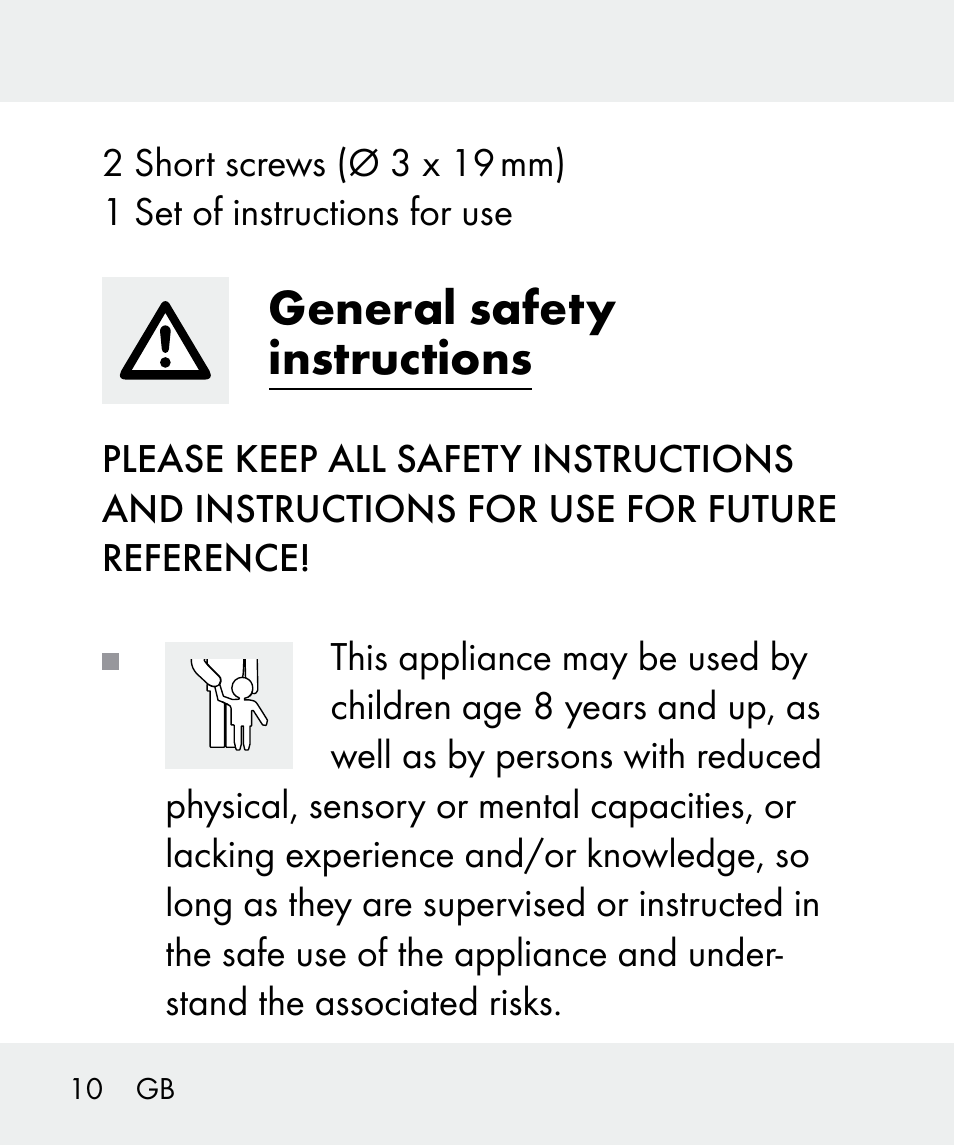 General safety instructions | Livarno 100933-14-02 User Manual | Page 10 / 91