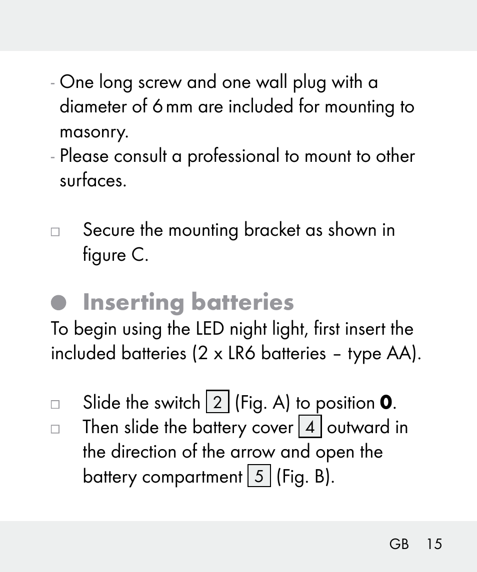 Inserting batteries | Livarno 100933-14-02 User Manual | Page 15 / 91