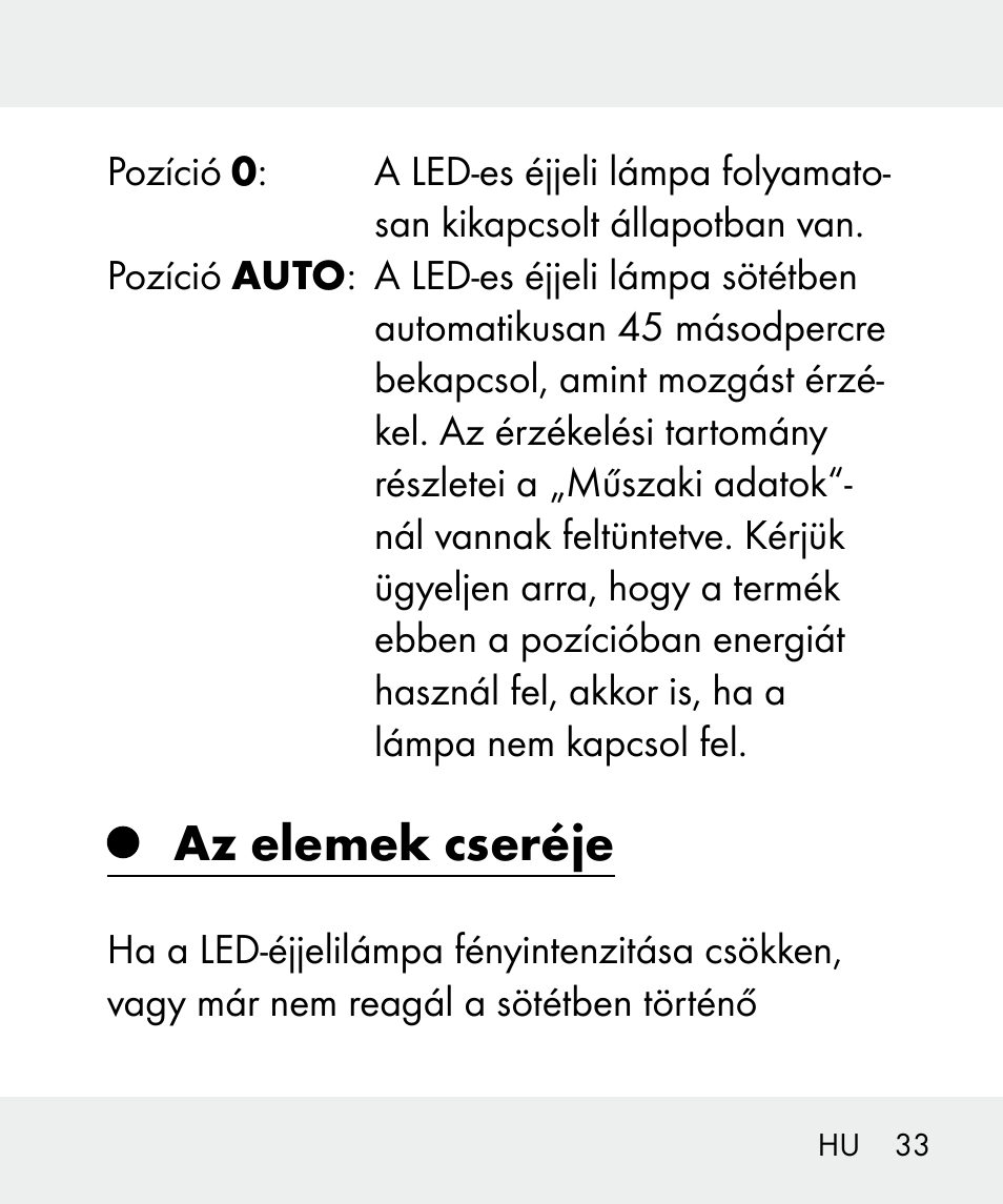 Az elemek cseréje | Livarno 100933-14-02 User Manual | Page 33 / 91