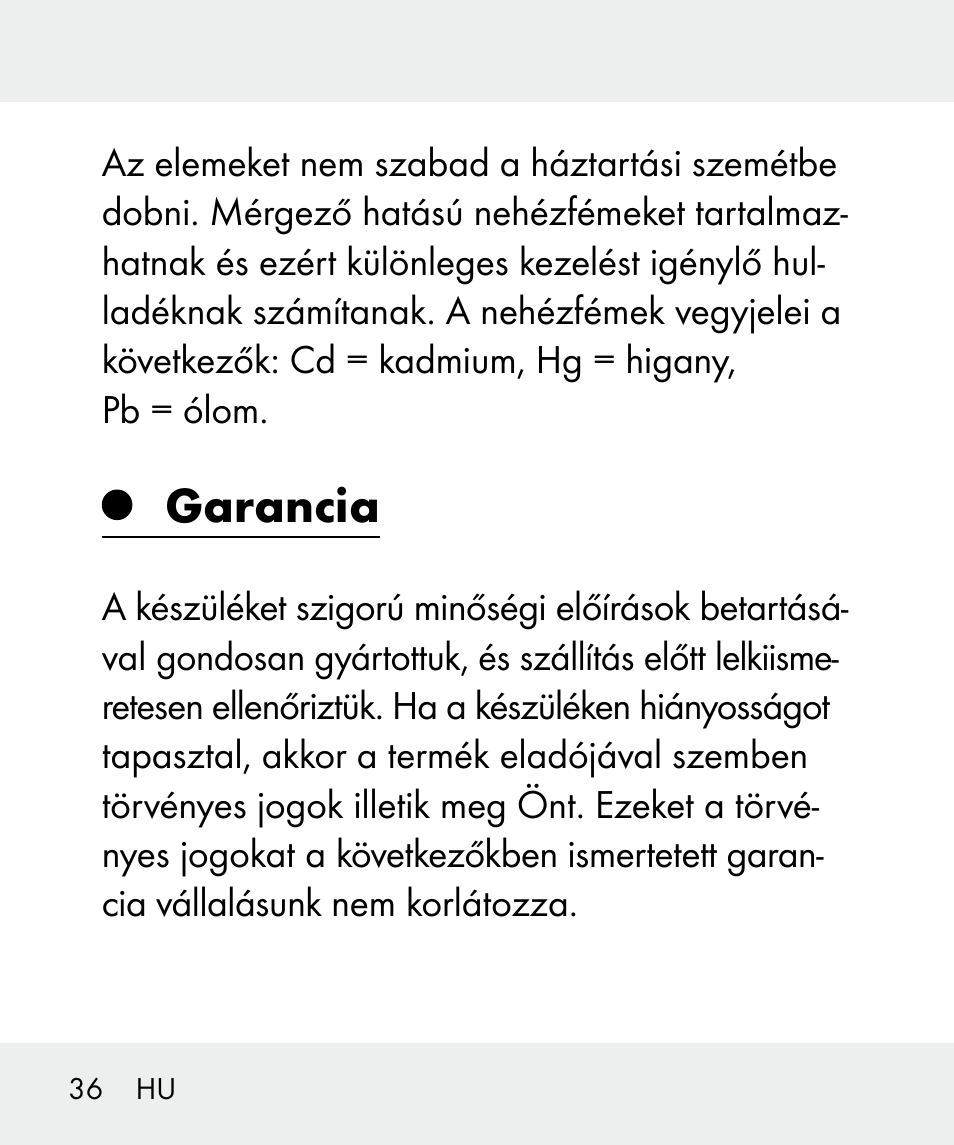 Garancia | Livarno 100933-14-02 User Manual | Page 36 / 91