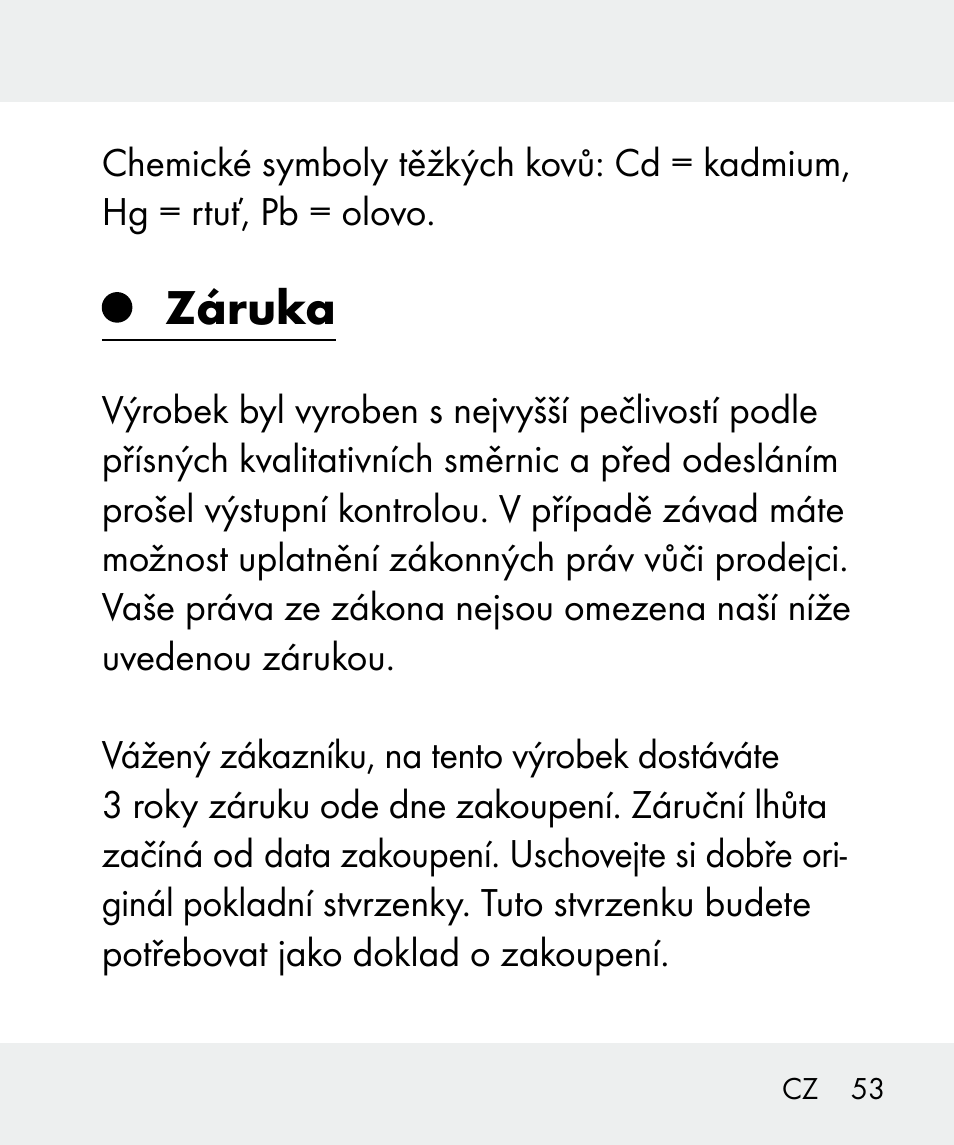 Záruka | Livarno 100933-14-02 User Manual | Page 53 / 91