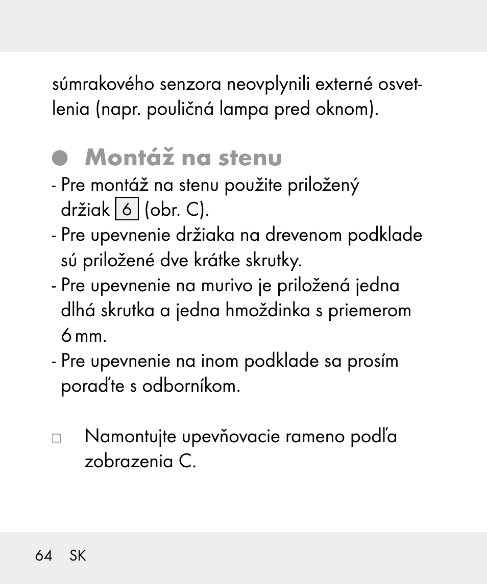 Montáž na stenu | Livarno 100933-14-02 User Manual | Page 64 / 91