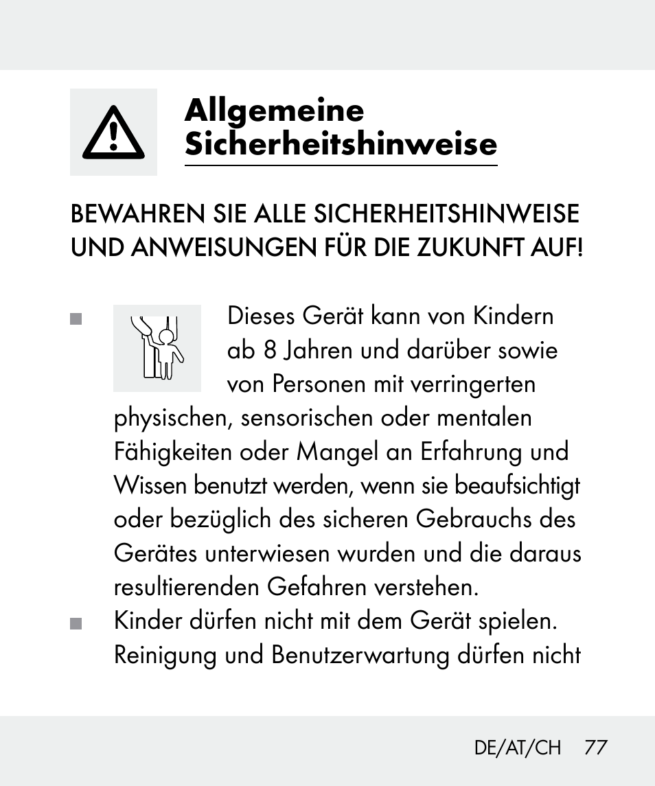 Allgemeine sicherheitshinweise | Livarno 100933-14-02 User Manual | Page 77 / 91