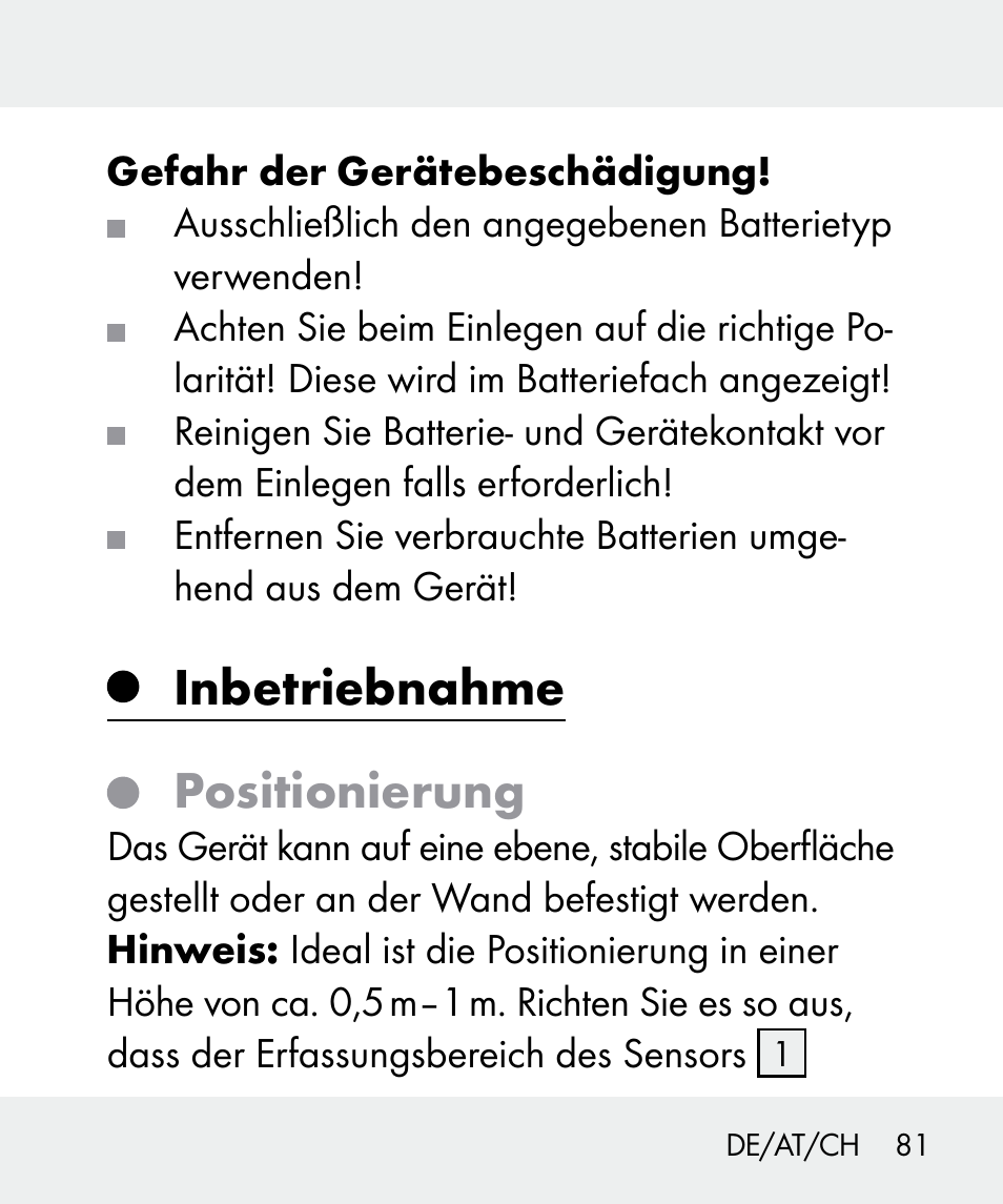 Inbetriebnahme positionierung | Livarno 100933-14-02 User Manual | Page 81 / 91