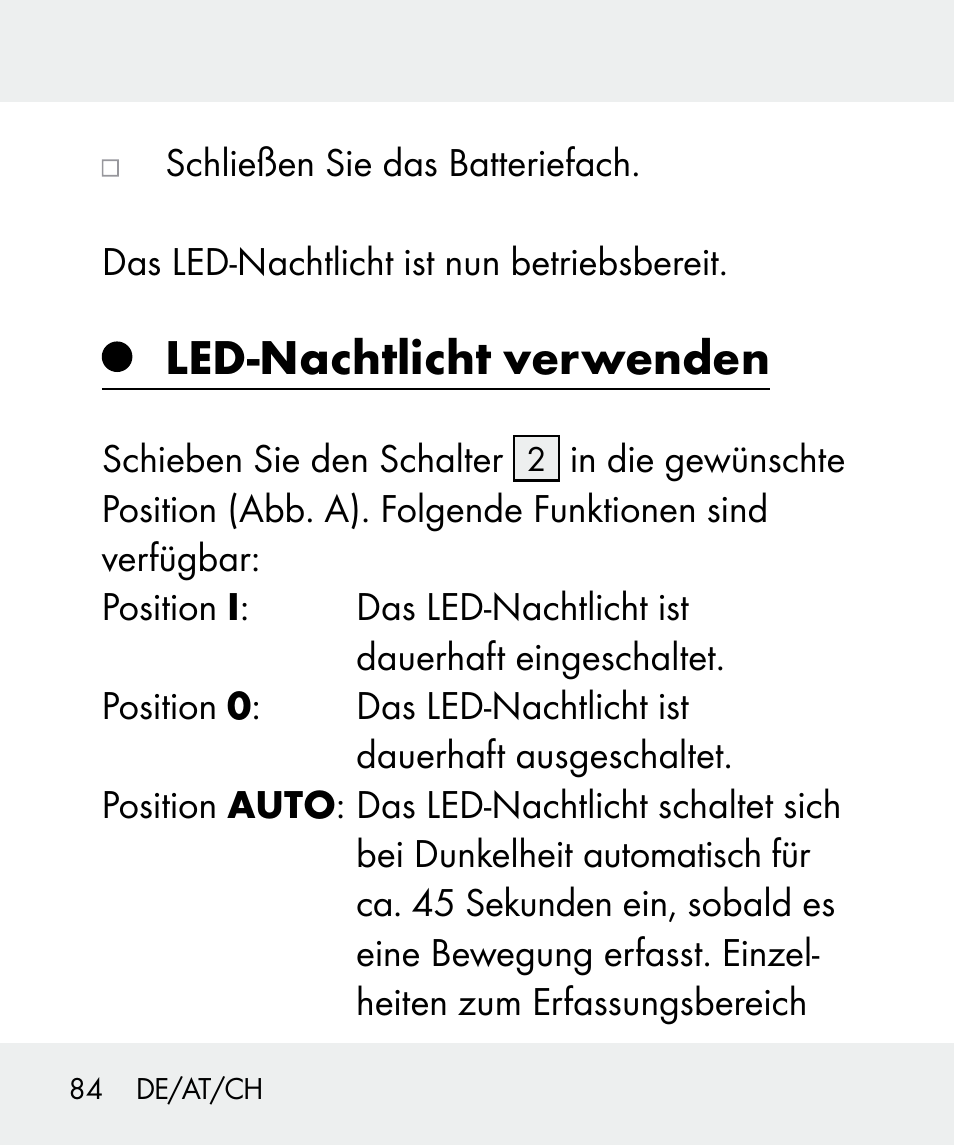 Led-nachtlicht verwenden | Livarno 100933-14-02 User Manual | Page 84 / 91