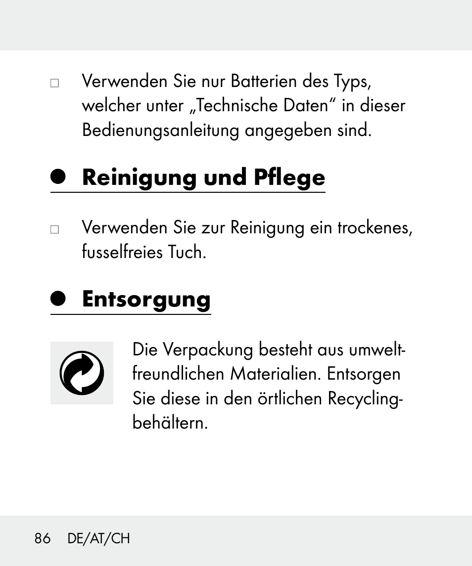 Reinigung und pflege, Entsorgung | Livarno 100933-14-02 User Manual | Page 86 / 91