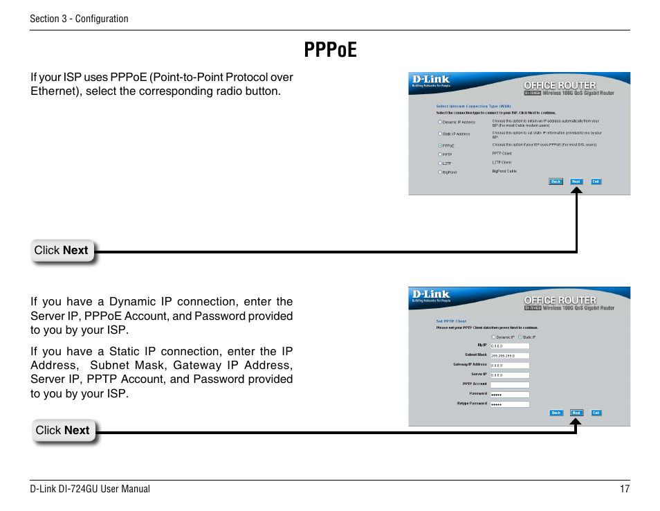 Pppoe | D-Link DI-724GU User Manual | Page 17 / 89