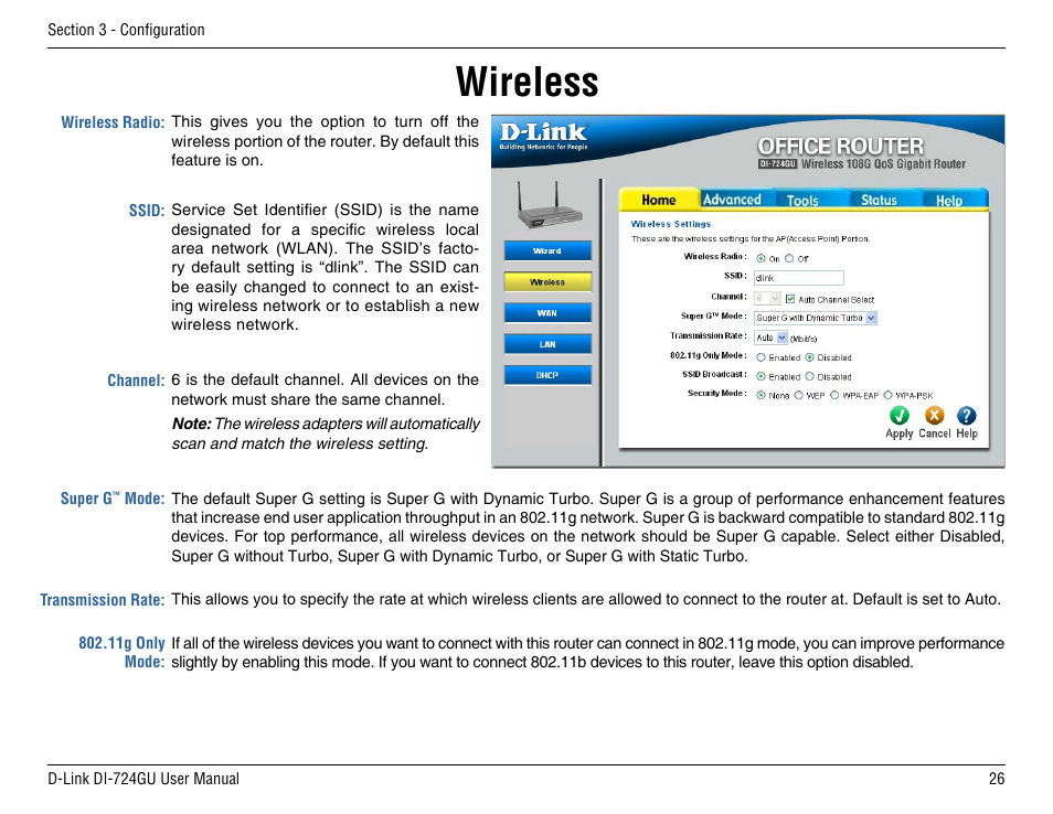 Wireless | D-Link DI-724GU User Manual | Page 26 / 89