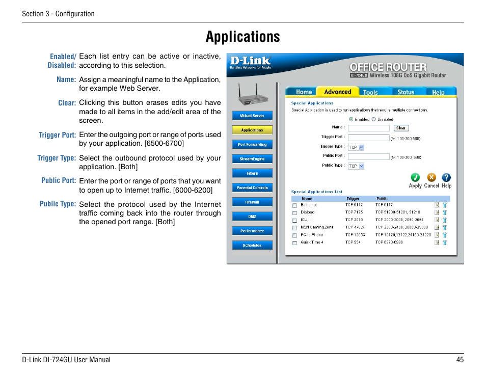 Applications | D-Link DI-724GU User Manual | Page 45 / 89