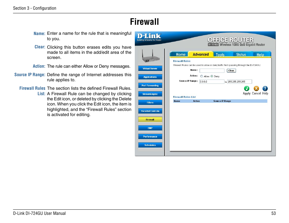 Firewall | D-Link DI-724GU User Manual | Page 53 / 89