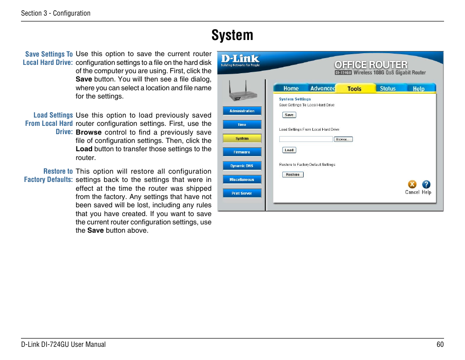 System | D-Link DI-724GU User Manual | Page 60 / 89