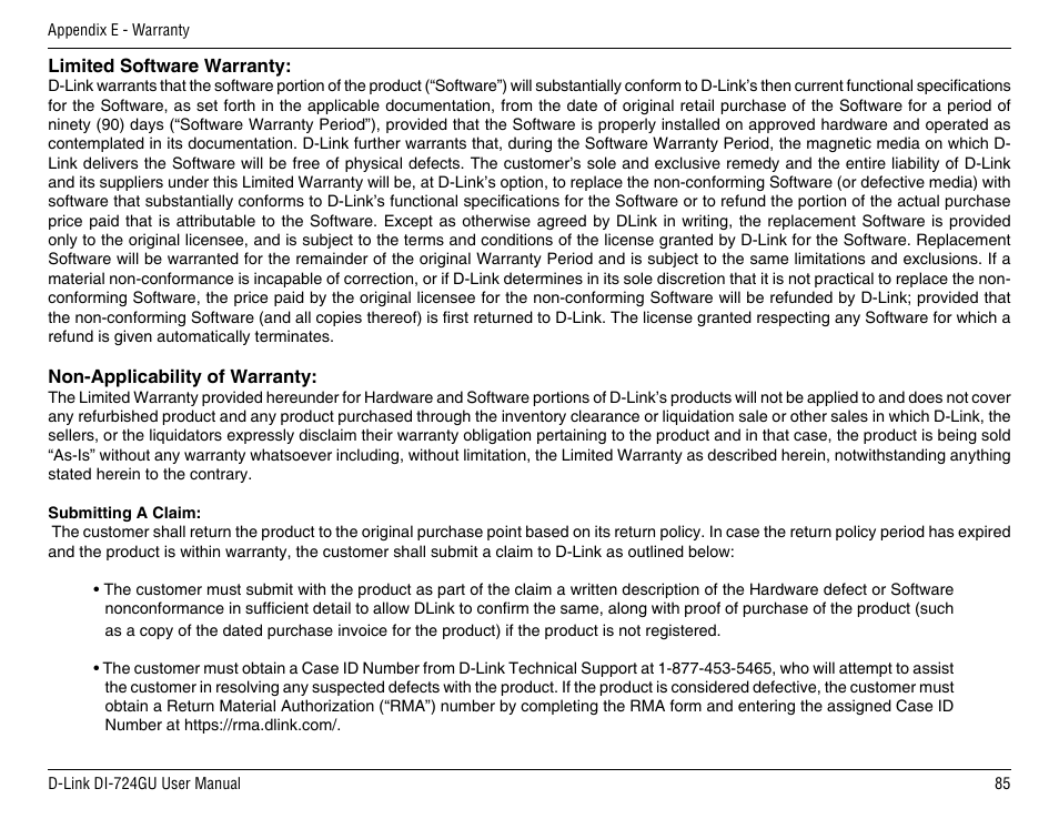 D-Link DI-724GU User Manual | Page 85 / 89