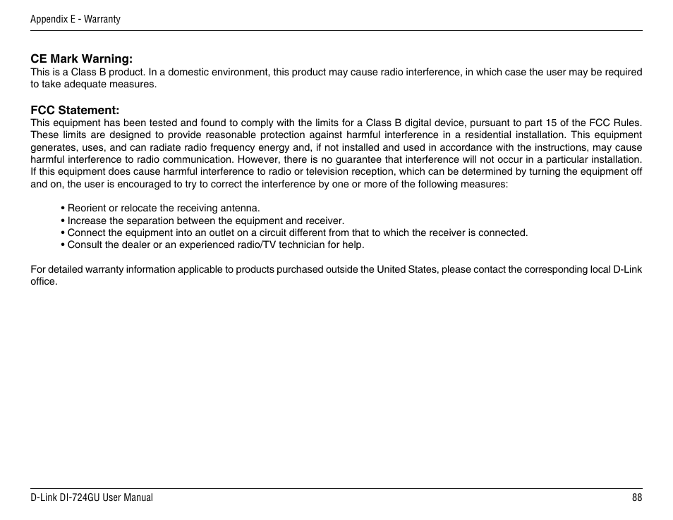 D-Link DI-724GU User Manual | Page 88 / 89