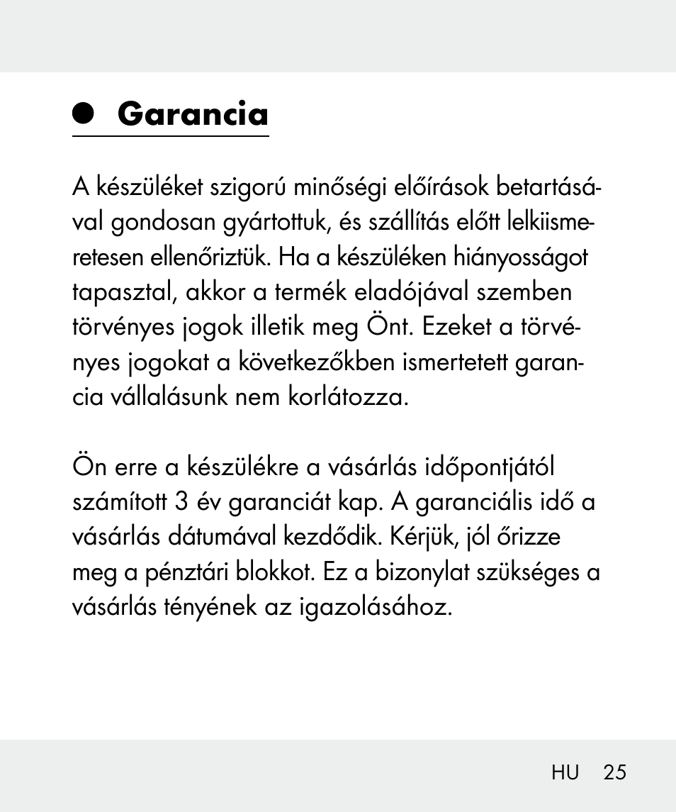 Garancia | Livarno 100933-14-03-BS User Manual | Page 25 / 60