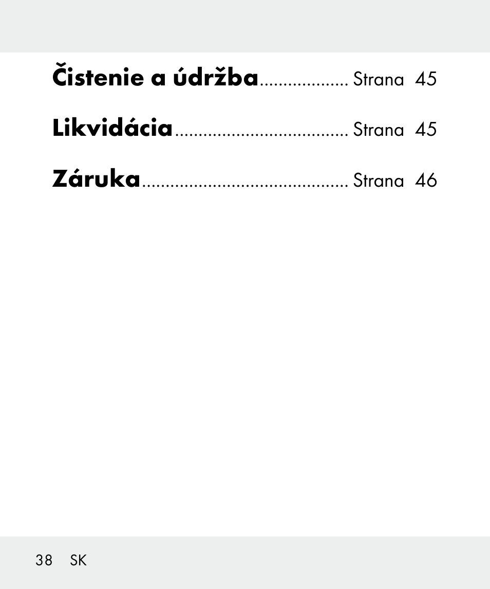 Čistenie a údržba, Likvidácia, Záruka | Livarno 100933-14-03-BS User Manual | Page 38 / 60