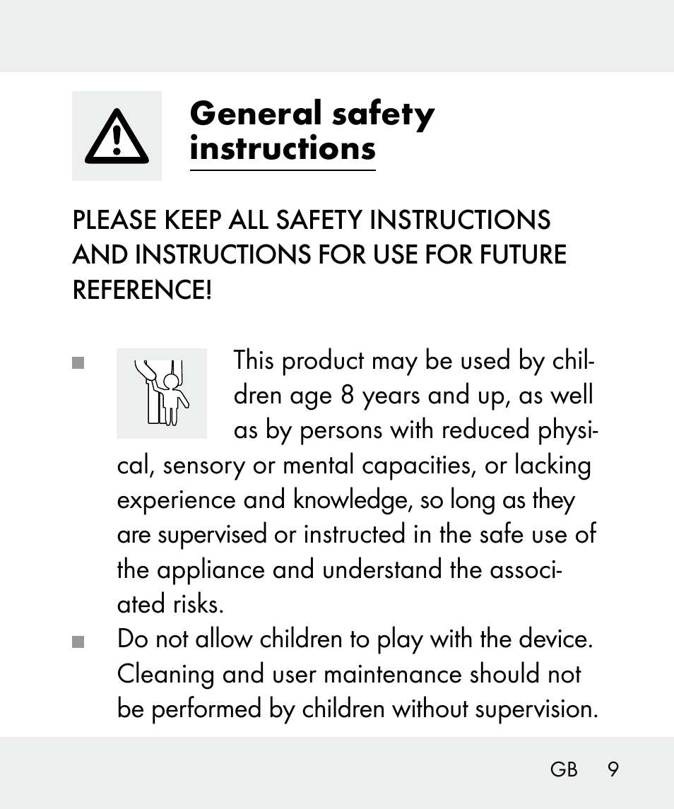 General safety instructions | Livarno 100933-14-03-BS User Manual | Page 9 / 60