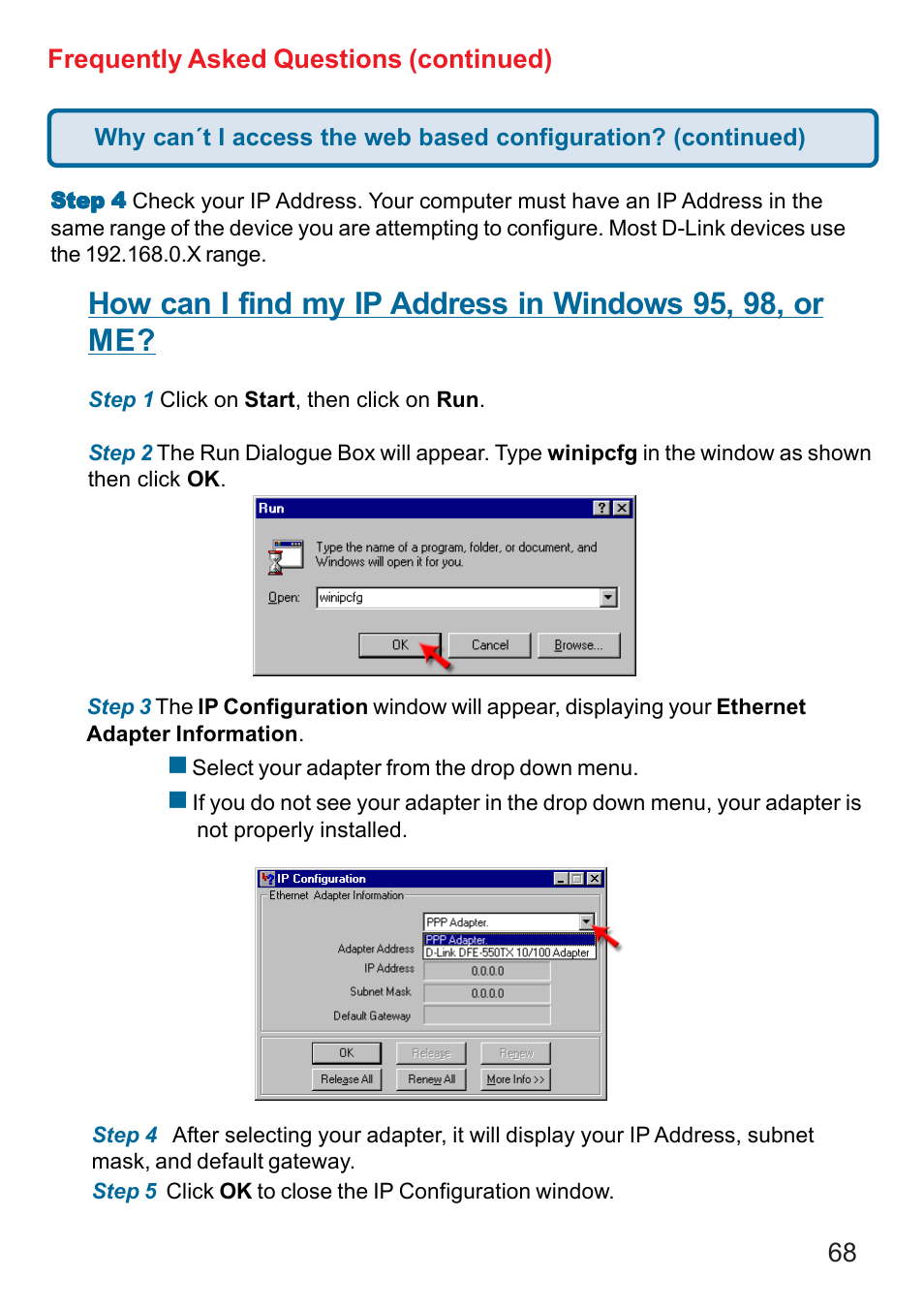 68 frequently asked questions (continued) | D-Link DI-624 User Manual | Page 68 / 97