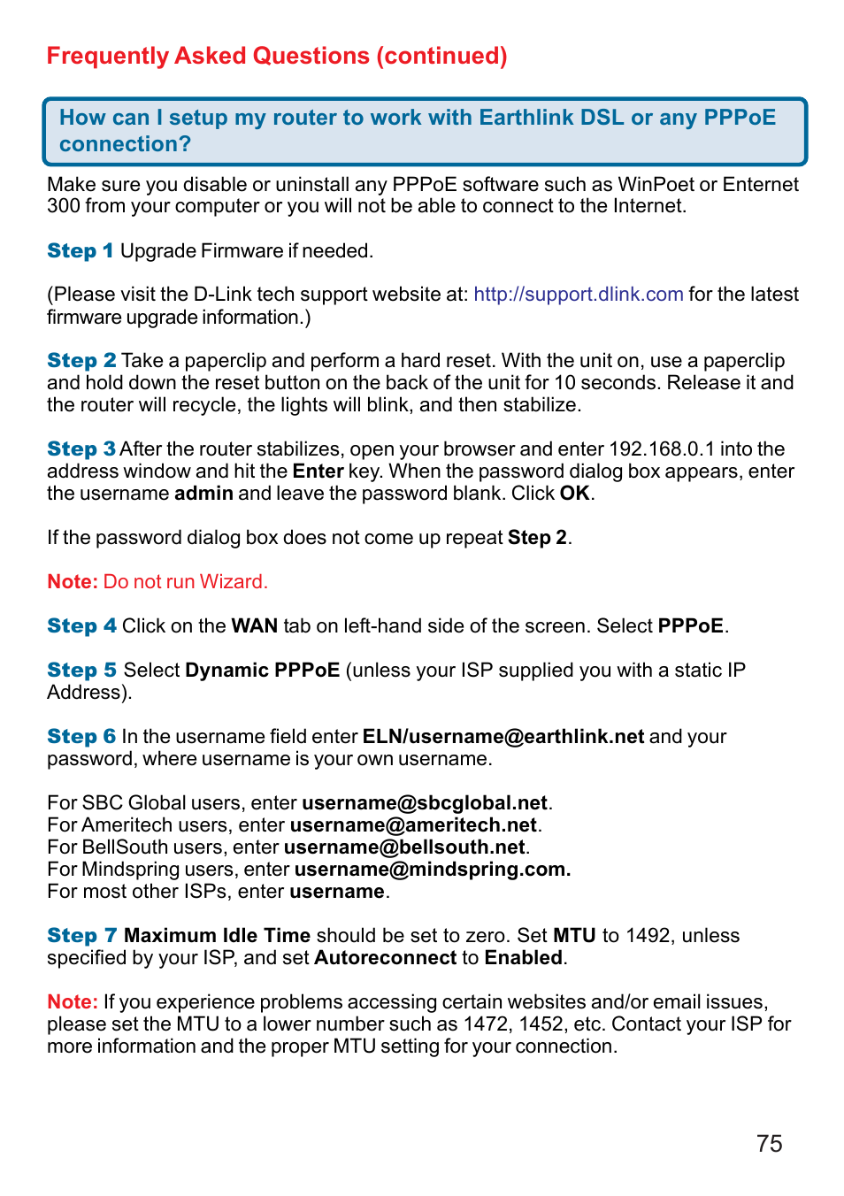 75 frequently asked questions (continued) | D-Link DI-624 User Manual | Page 75 / 97