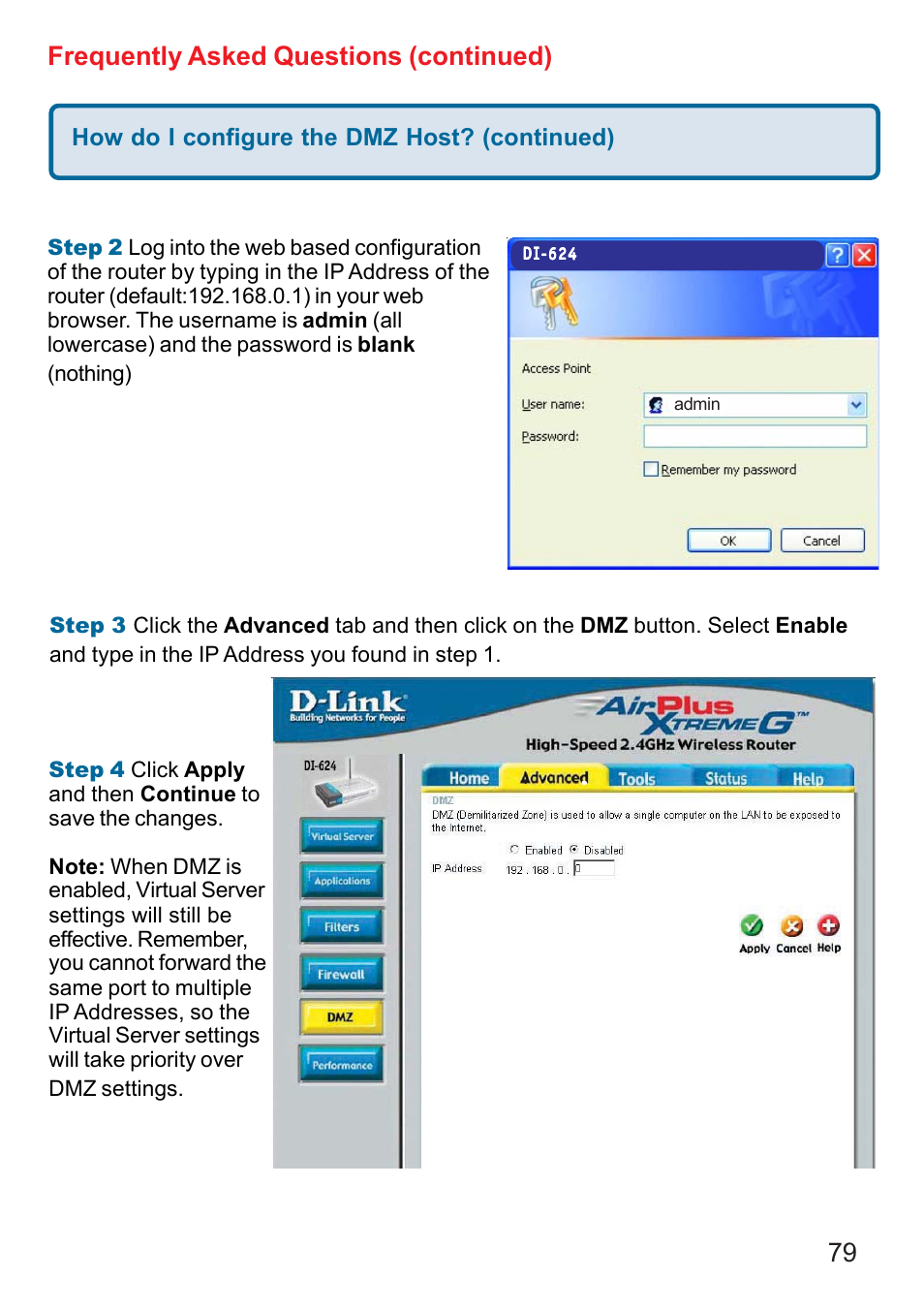 79 frequently asked questions (continued) | D-Link DI-624 User Manual | Page 79 / 97