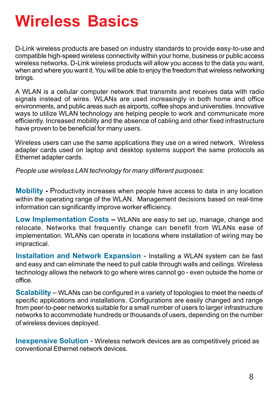 Wireless basics | D-Link DI-624 User Manual | Page 8 / 97