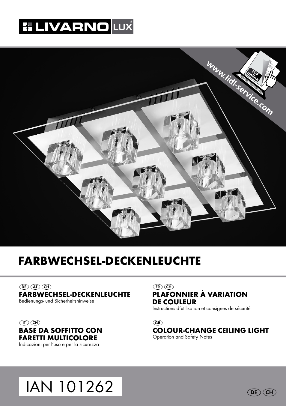 Livarno COLOUR-CHANGE CEILING LIGHT User Manual | 37 pages
