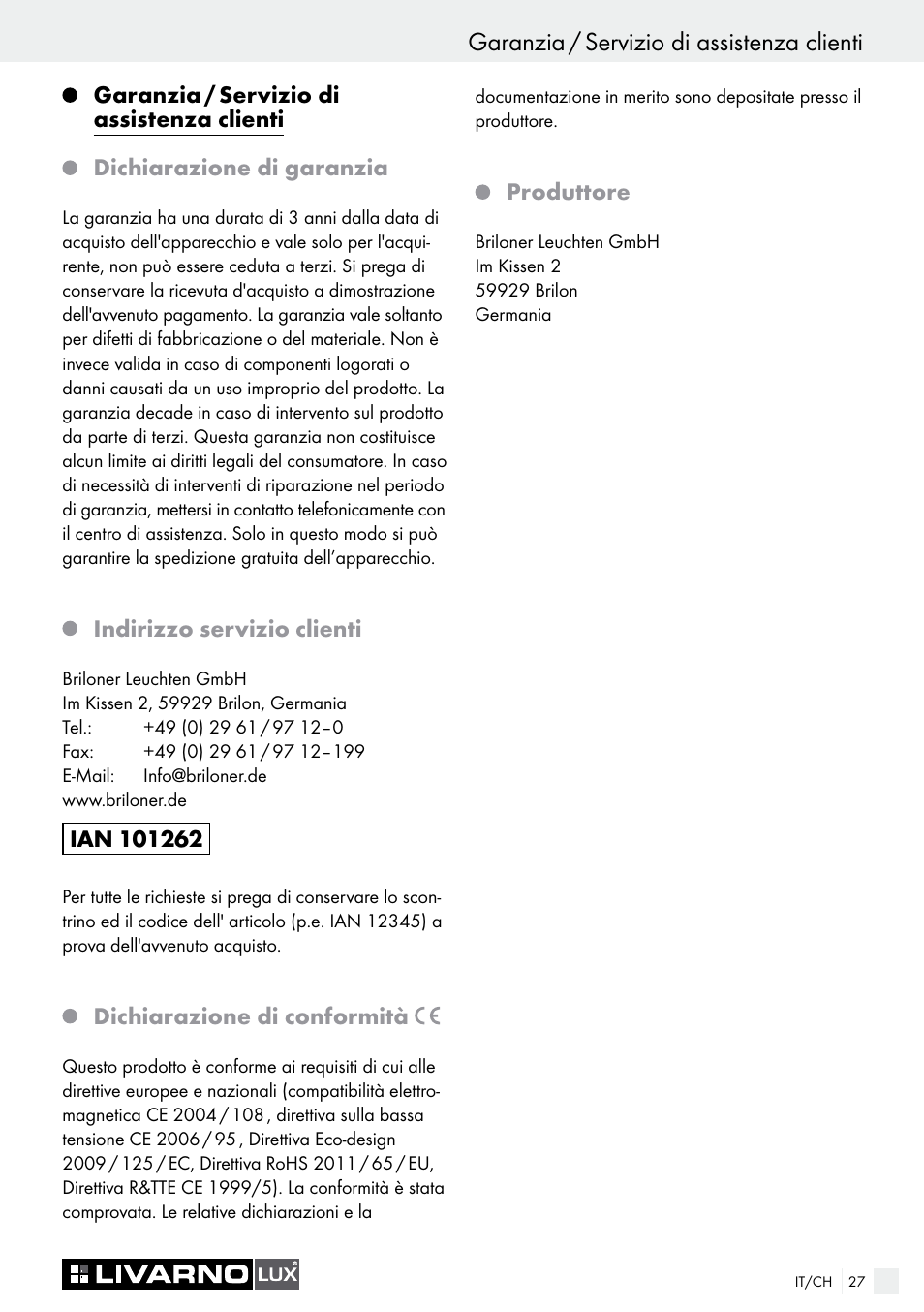 Livarno COLOUR-CHANGE CEILING LIGHT User Manual | Page 27 / 37