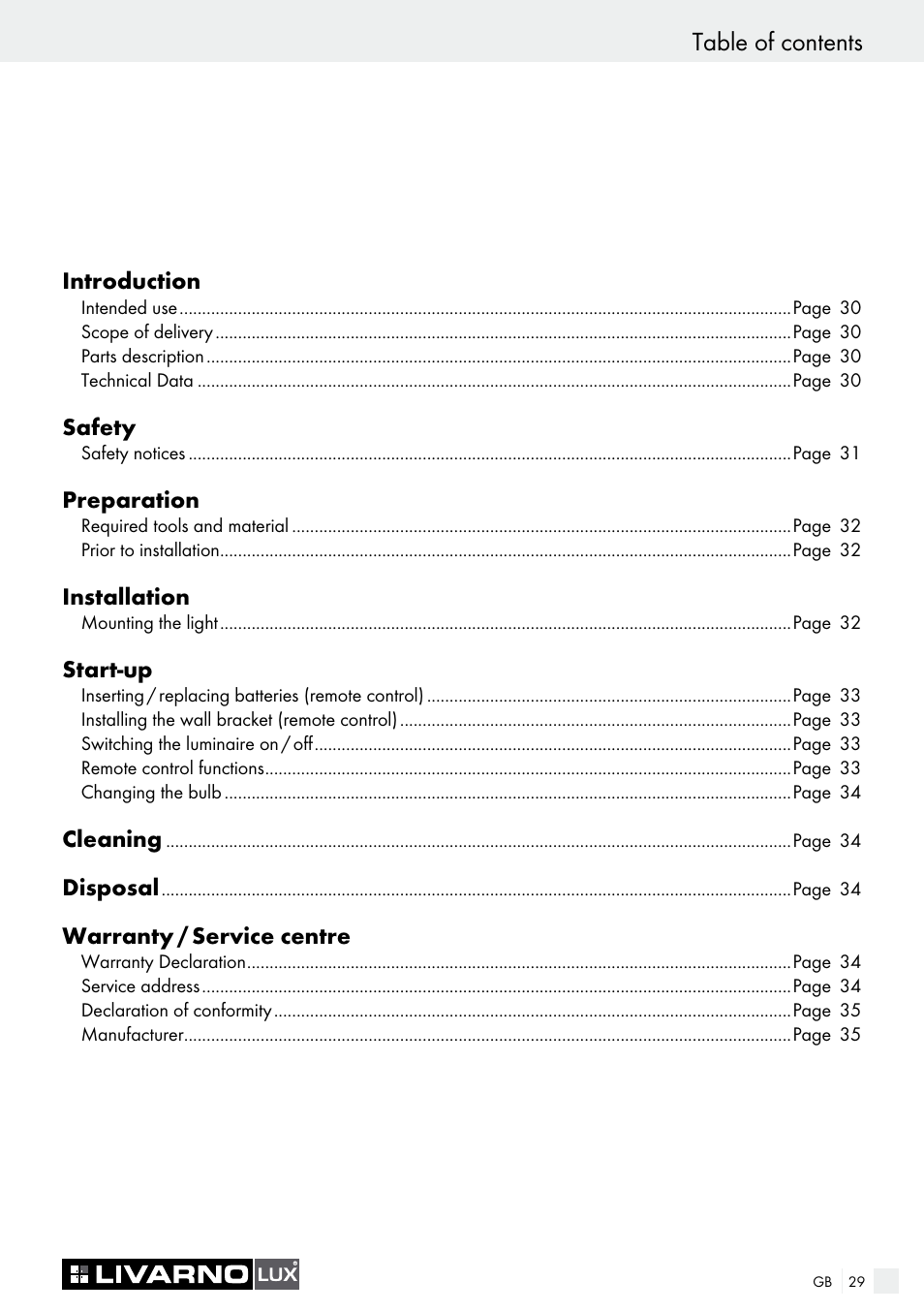 Livarno COLOUR-CHANGE CEILING LIGHT User Manual | Page 29 / 37