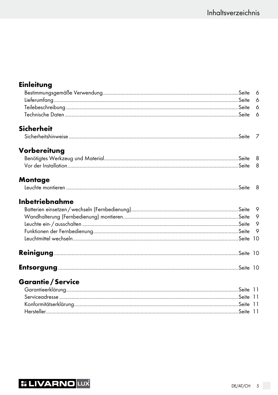 Livarno COLOUR-CHANGE CEILING LIGHT User Manual | Page 5 / 37