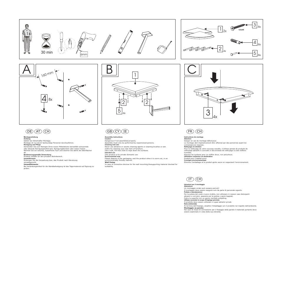 Livarno SET OF CORNER SHELVES User Manual | 1 page