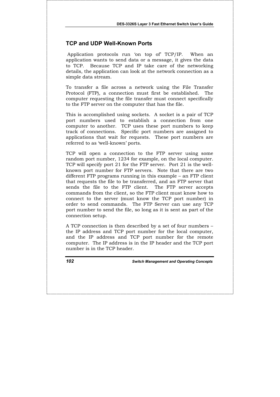 Tcp and udp well-known ports | D-Link DES-3326S User Manual | Page 102 / 349