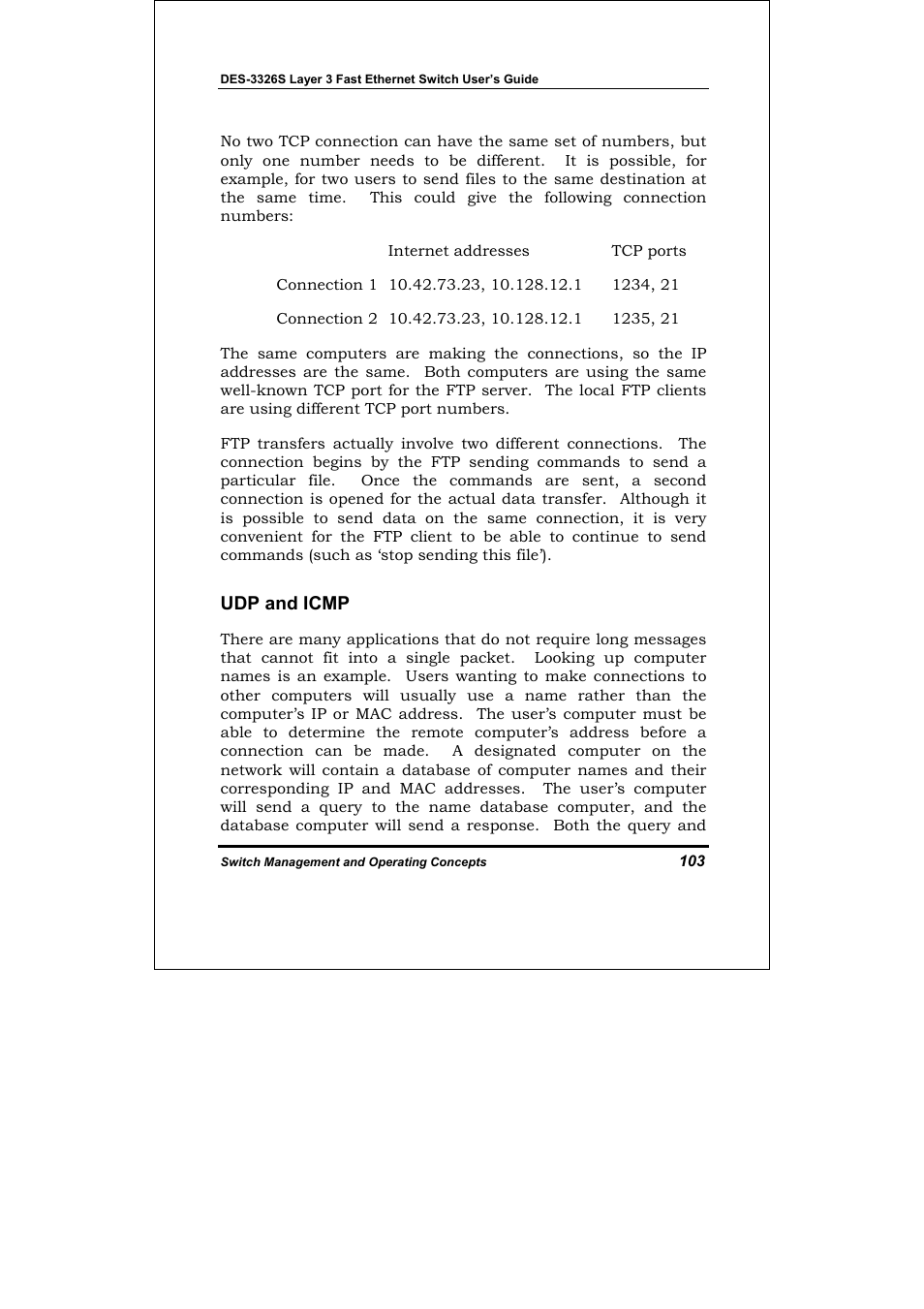 Udp and icmp | D-Link DES-3326S User Manual | Page 103 / 349