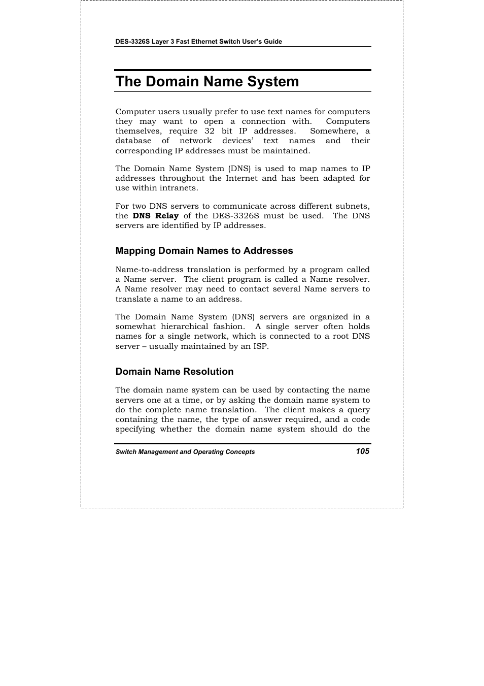 The domain name system | D-Link DES-3326S User Manual | Page 105 / 349