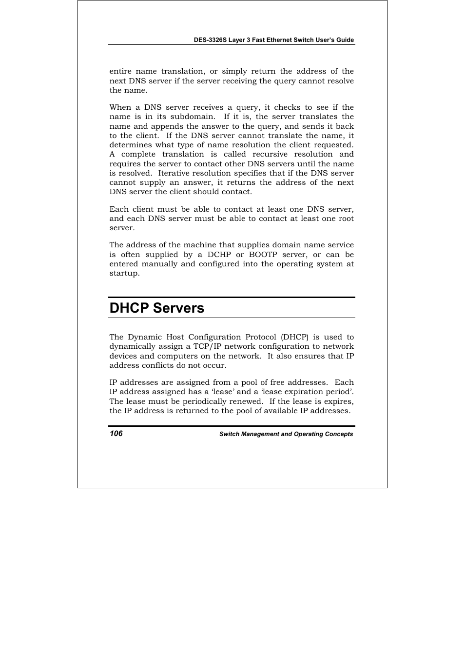 Dhcp servers | D-Link DES-3326S User Manual | Page 106 / 349