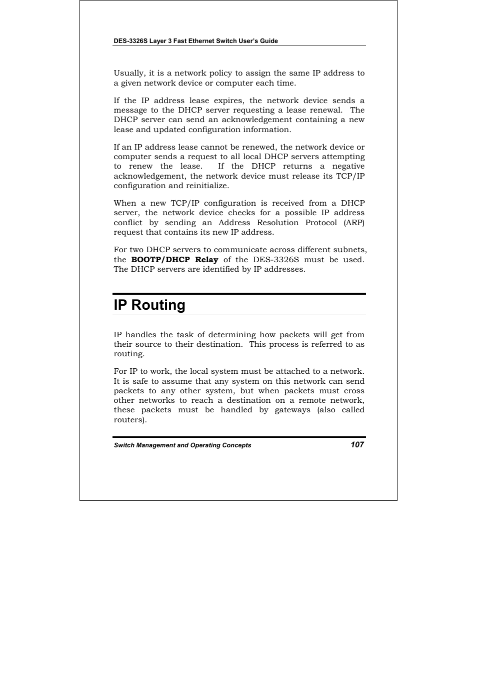 Ip routing | D-Link DES-3326S User Manual | Page 107 / 349