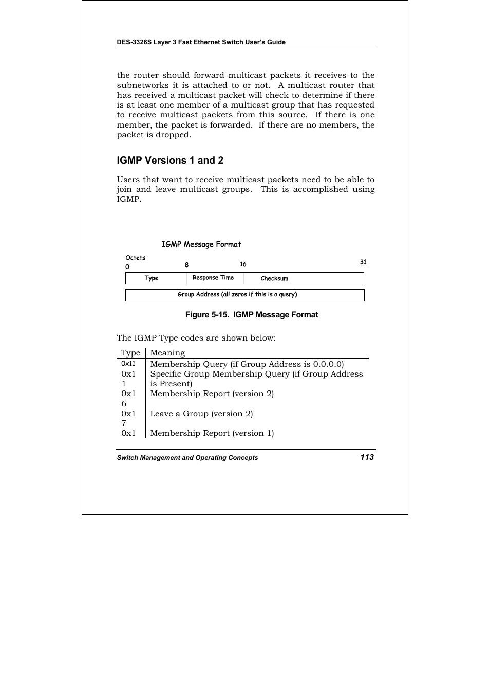 Igmp versions 1 and 2 | D-Link DES-3326S User Manual | Page 113 / 349