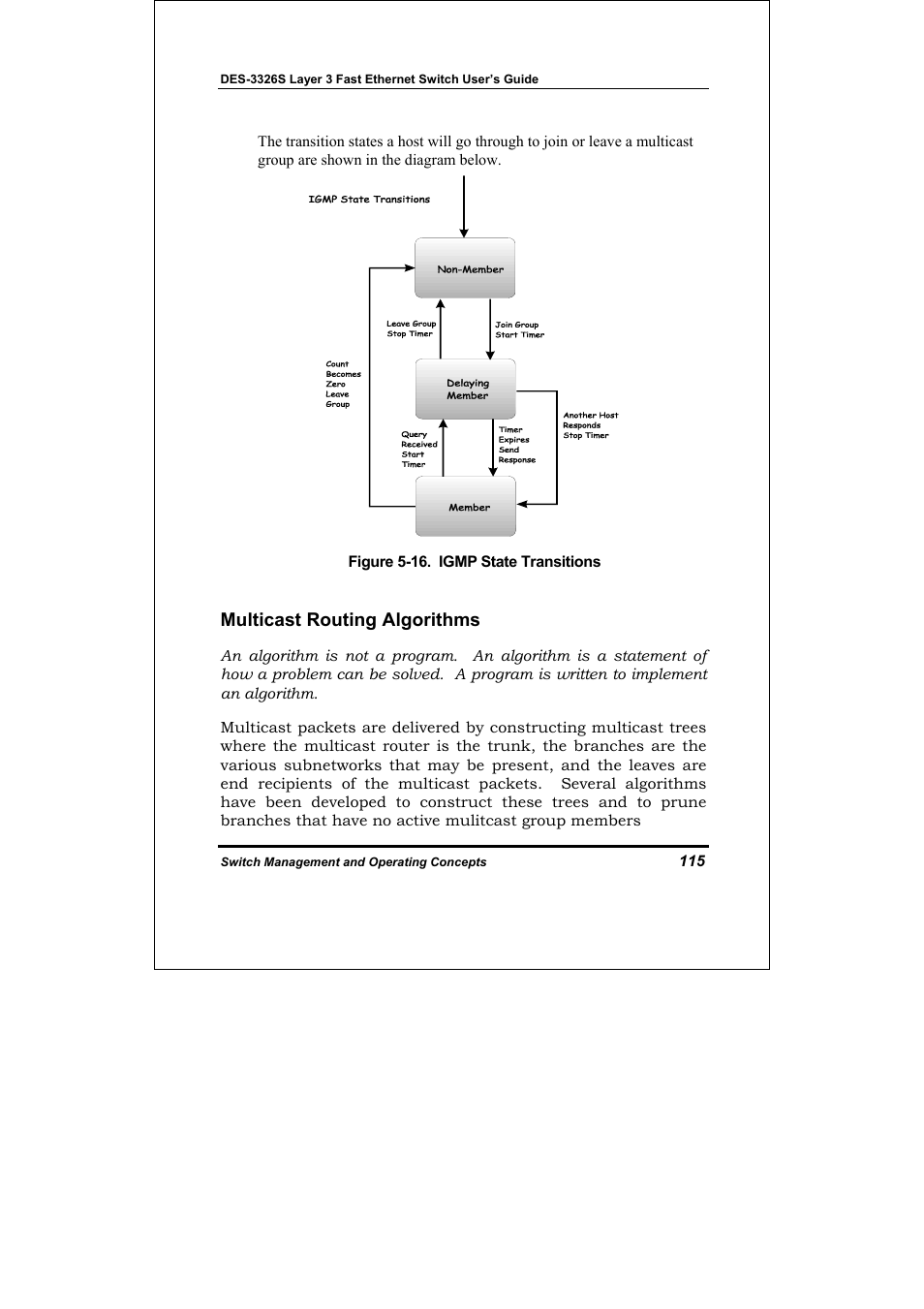 Multicast routing algorithms | D-Link DES-3326S User Manual | Page 115 / 349
