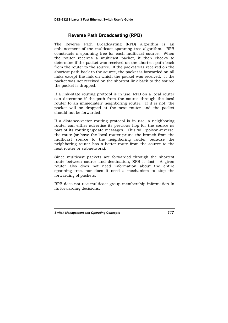 Reverse path broadcasting (rpb) | D-Link DES-3326S User Manual | Page 117 / 349